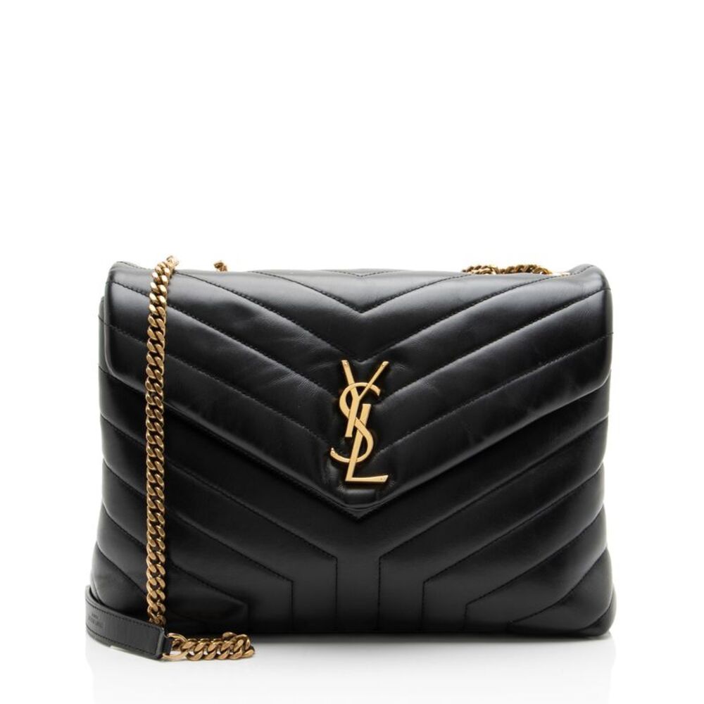 Saint Laurent Matelasse Calfskin Monogram LouLou Chain Medium Shoulder Bag